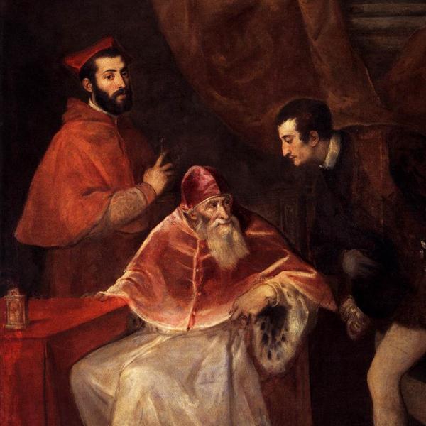 Paolo III con i nipoti Alessandro e Ottavio Farnese
