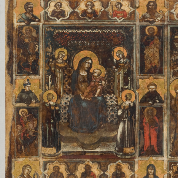 Madonna con Bambino, Cristo crocefisso, Angeli e Santi