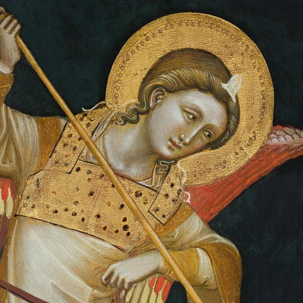 Schiere angeliche; Madonna con Bambino; San Marco Evangelista